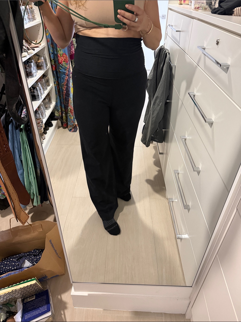 Beyond Yoga Black High-Rise Wide-Leg Pants Maternity Small